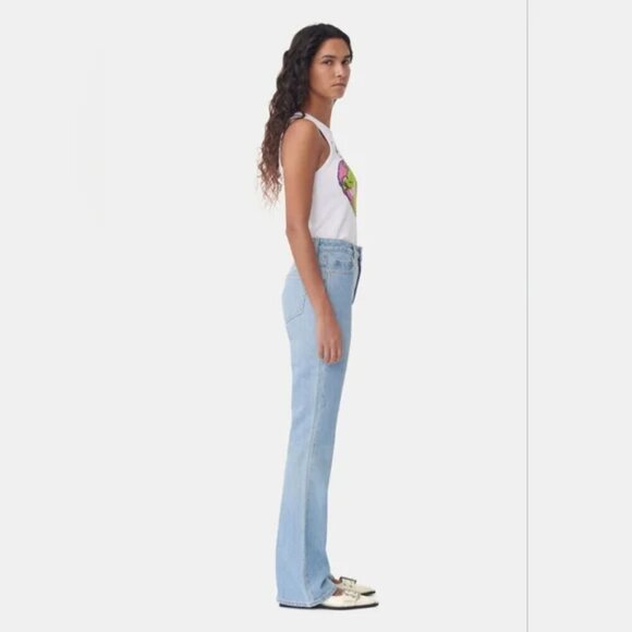 NWT GANNI | Betzy Bootcut Jeans In Light blue stone wash - Picture 12 of 13